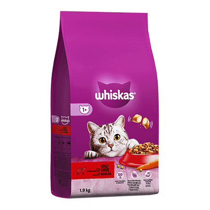 Whiskas®1+ Oxkött 1,9kg