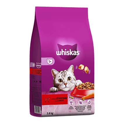 Whiskas®1+ Oxkött 3,8kg