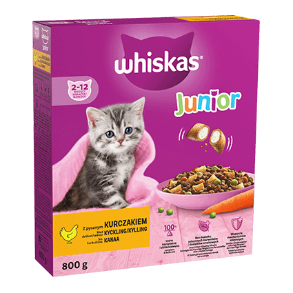 WHISKAS® Junior Kyckling 800g