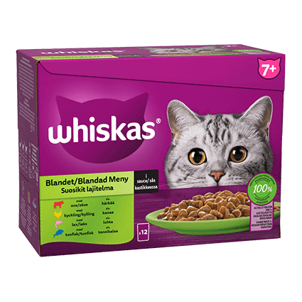 Whiskas® 7+ Mix meny i sås 12x85g