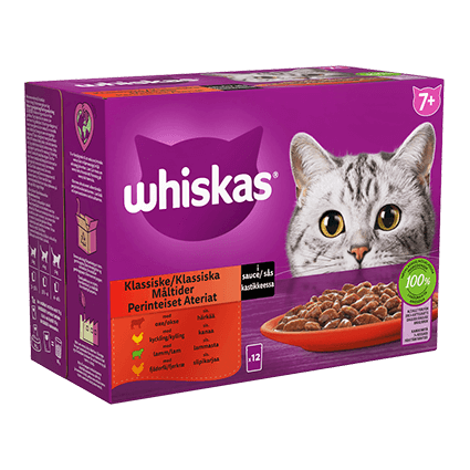 Whiskas® 7+ Klassisk meny i sås, 12x85g