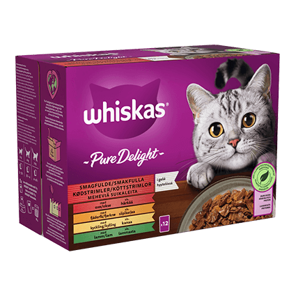 Whiskas® 1+ Pure Delight Klassisk meny i Gelé 12x85g