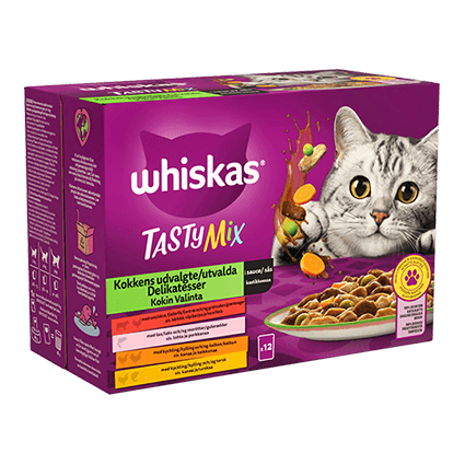 Whiskas® 1+ TastyMix Kokkens Utvalda i sås 12x85g